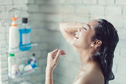Woman Taking a Shower