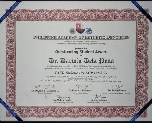 Dr. Dela Pena's Award