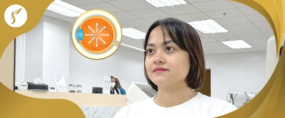 Woman undergoing eye pressure evaluation for glaucoma screening at Shinagawa Lasik & Aesthetics.