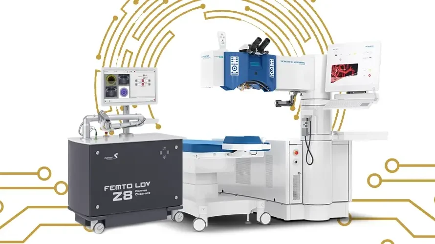 State-of-the-art Femto LDV Z8 and Schwind Amaris laser machines used for advanced LASIK and eye surgery at Shinagawa