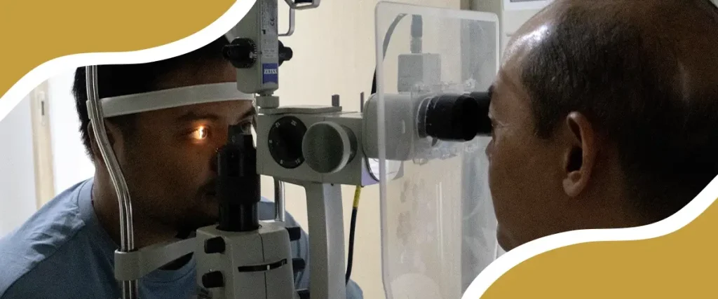 Ophthalmologist conducting slit lamp eye examination on patient at Shinagawa Lasik & Aesthetics in the Philippines