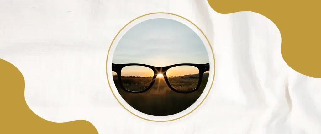 Clear vision concept showing sunrise through eyeglasses representing LASIK results at Shinagawa Lasik & Aesthetics in the Philippines