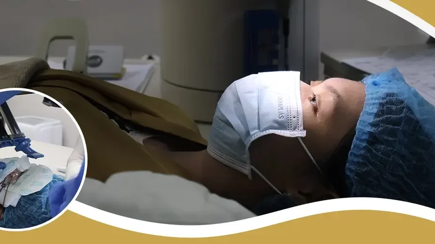 Patient undergoing LASIK eye surgery preparation at Shinagawa Lasik & Aesthetics in the Philippines