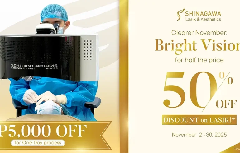 Shinagawa Lasik & Aesthetics November Bright Vision promo offering 50% off on LASIK and additional ₱5,000 discount for one-day process