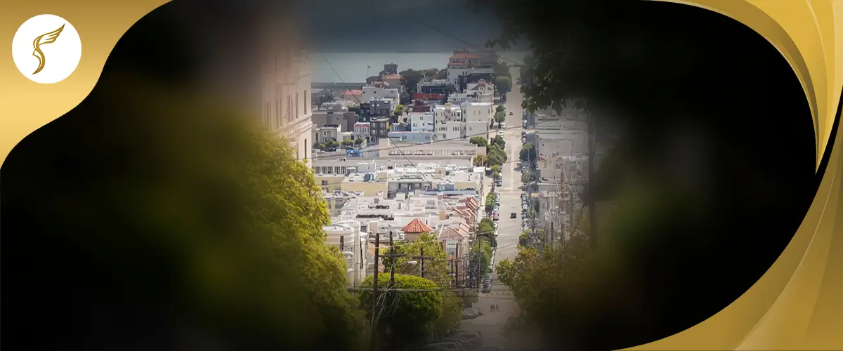 View of a city street as seen through tunnel vision, illustrating vision loss caused by diabetic retinopathy