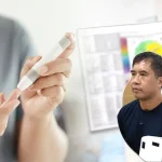 Patient with diabetes having eye examination with an ophthalmologist at Shinagawa Lasik & Aesthetics to monitor diabetic eye health