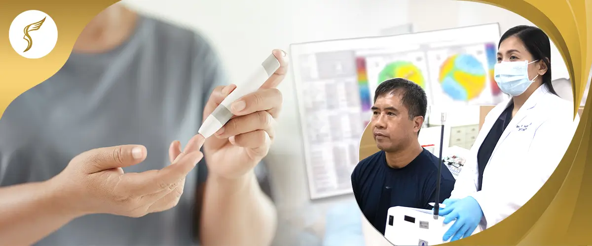 Patient with diabetes having eye examination with an ophthalmologist at Shinagawa Lasik & Aesthetics to monitor diabetic eye health