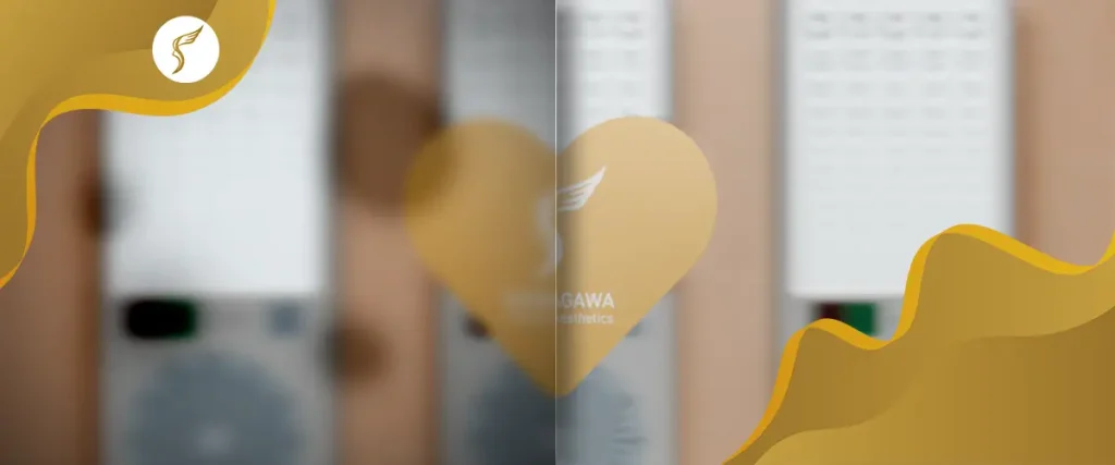 Blurry vision simulation in front of an eye chart during comprehensive eye exam at Shinagawa Lasik & Aesthetics.