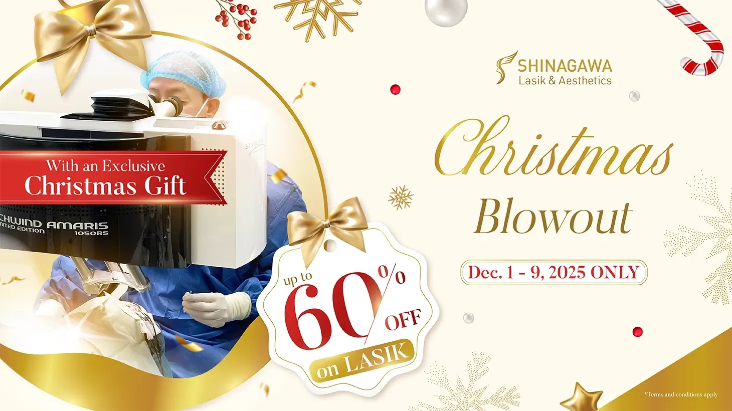 Christmas Blowout: Up to 60% Discount on LASIK from Dec. 1-9