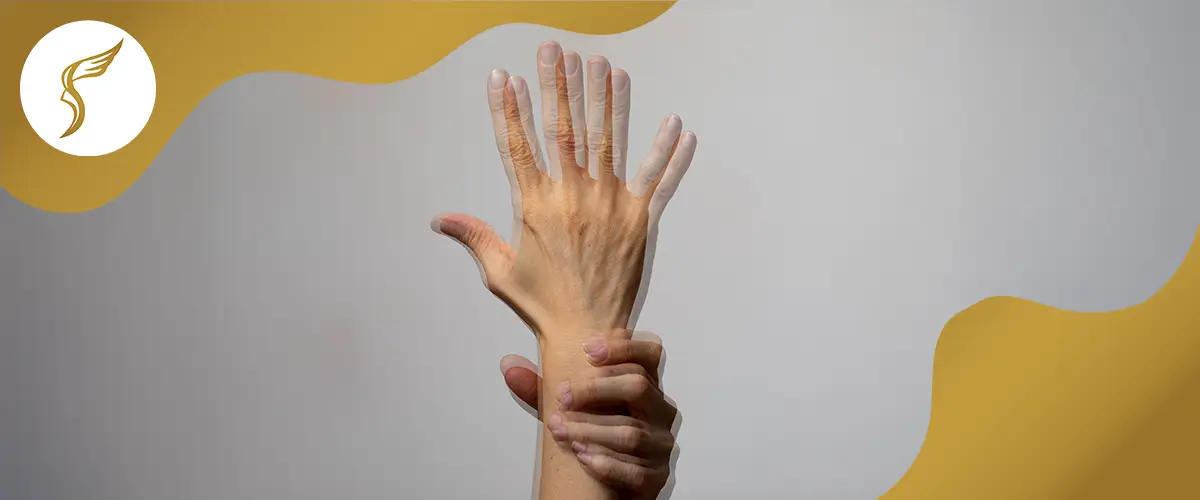 Double-exposed hand showing motion blur, illustrating visual perception issues, blurred vision, and difficulty accurately seeing movement.