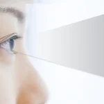 Illustration showing how light enters the eye and affects vision focus, commonly used to explain blurred vision and eye problems.